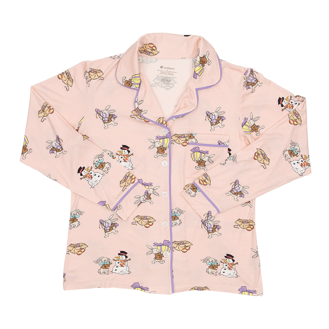 Women's Long Pajama Set in Hoppy Holidays