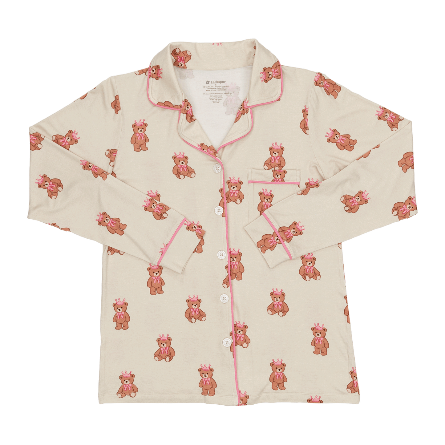 Women's Long Pajama Set in Princess Bear