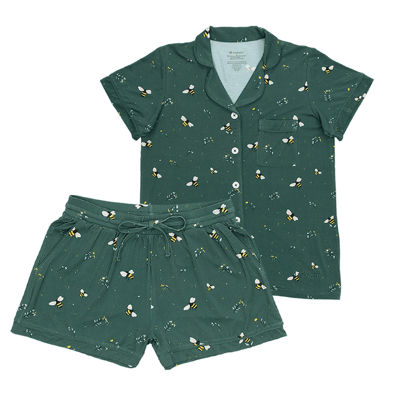 Women's Short Pajama Set in Busy Bee