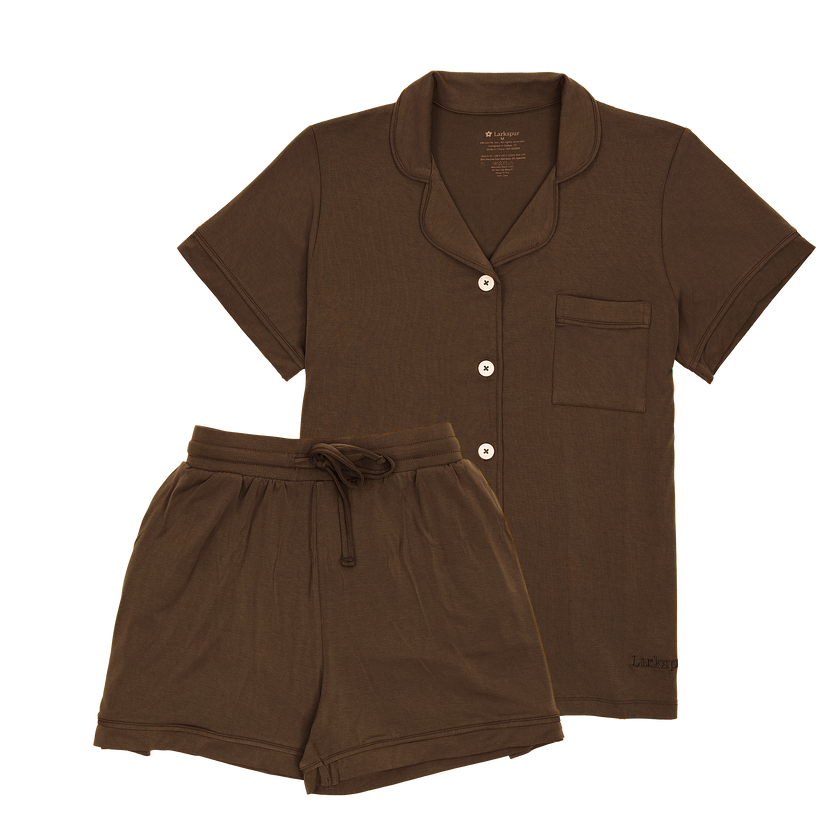 Women's Short Pajama Set in Espresso