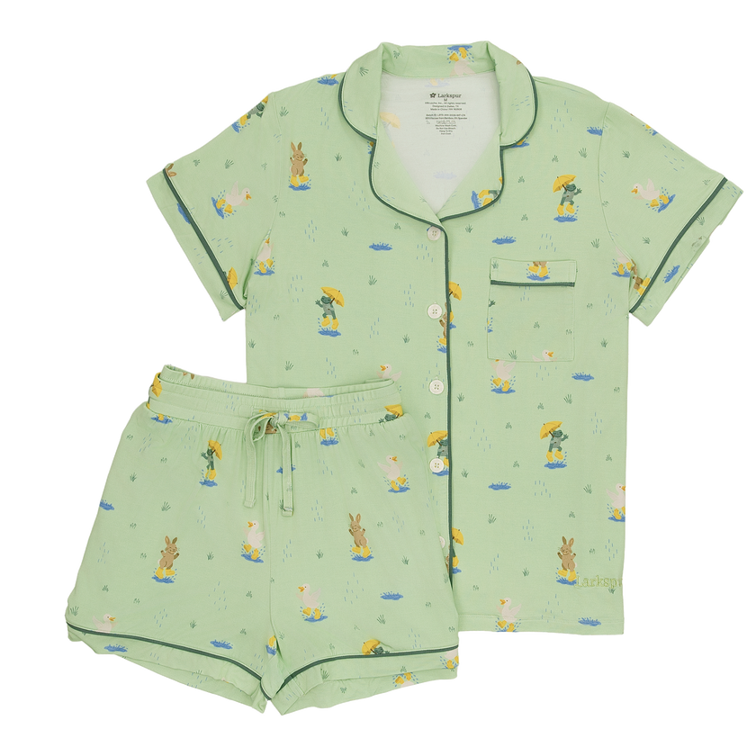 Women's Short Pajama Set in Puddle Jumpers