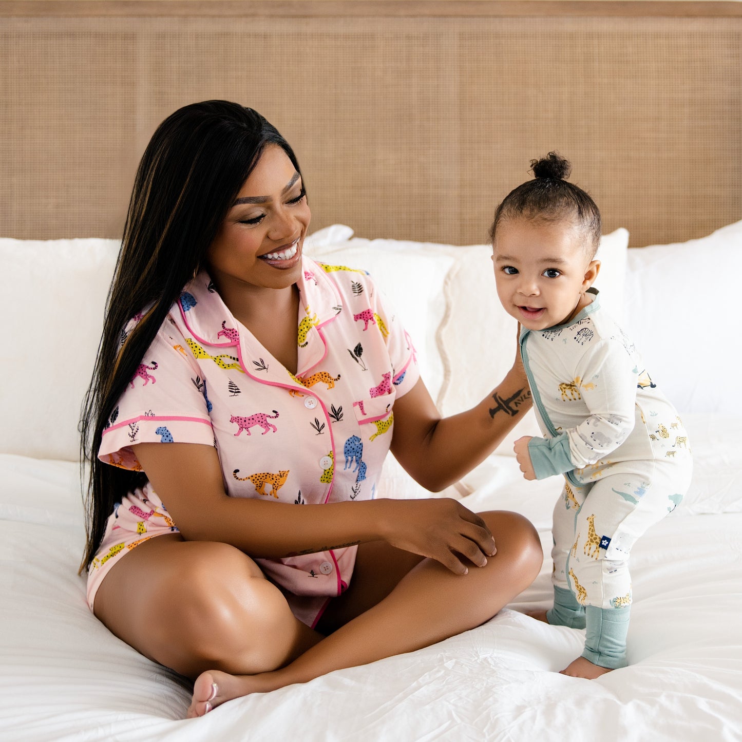 Women's Short Pajama Set in Jungle Cat