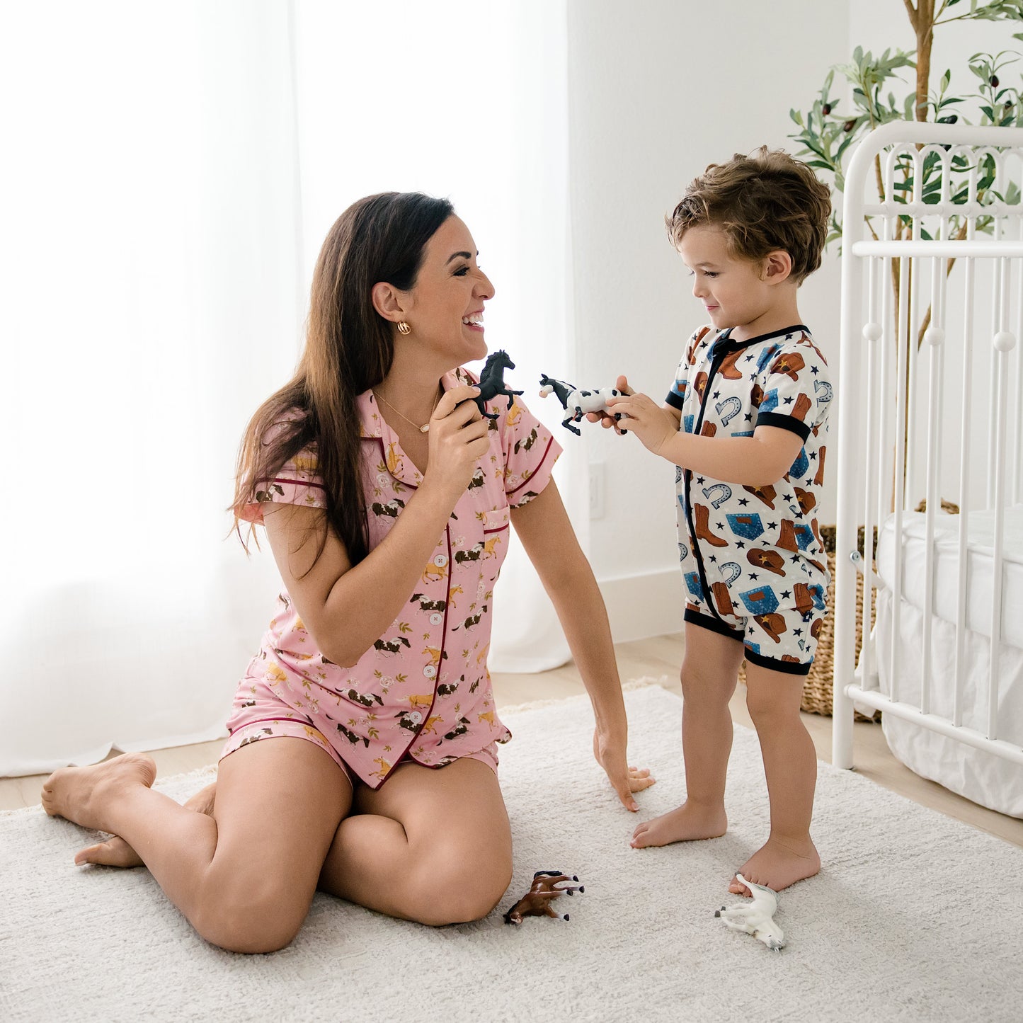 Women's Short Pajama Set in Pasture Play