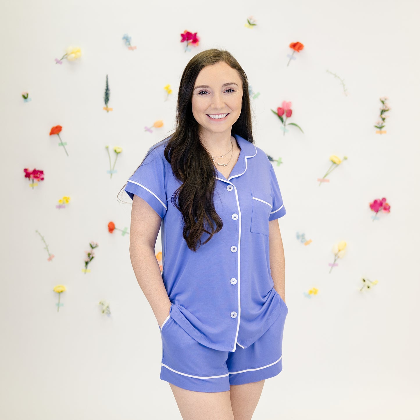Women's Short Pajama Set in Periwinkle