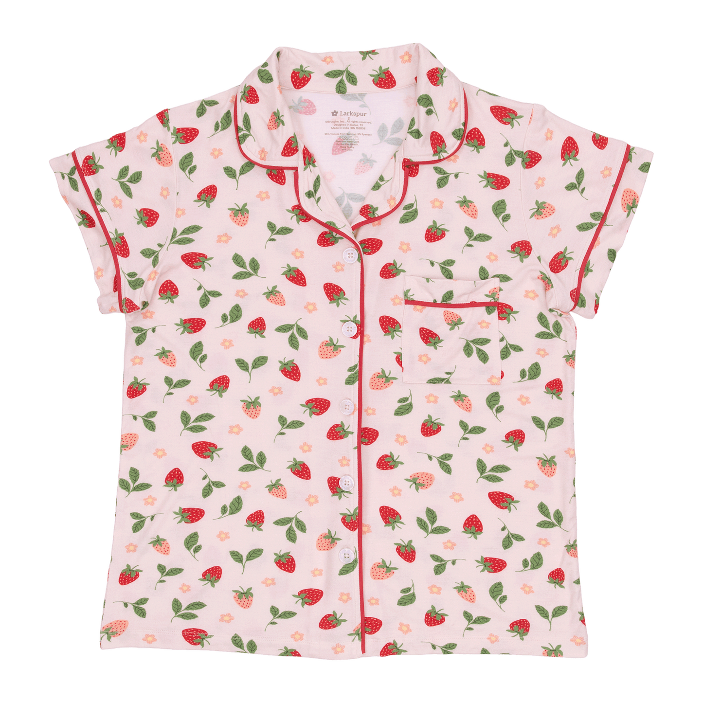 Women's Short Pajama Set in Strawberry Fields