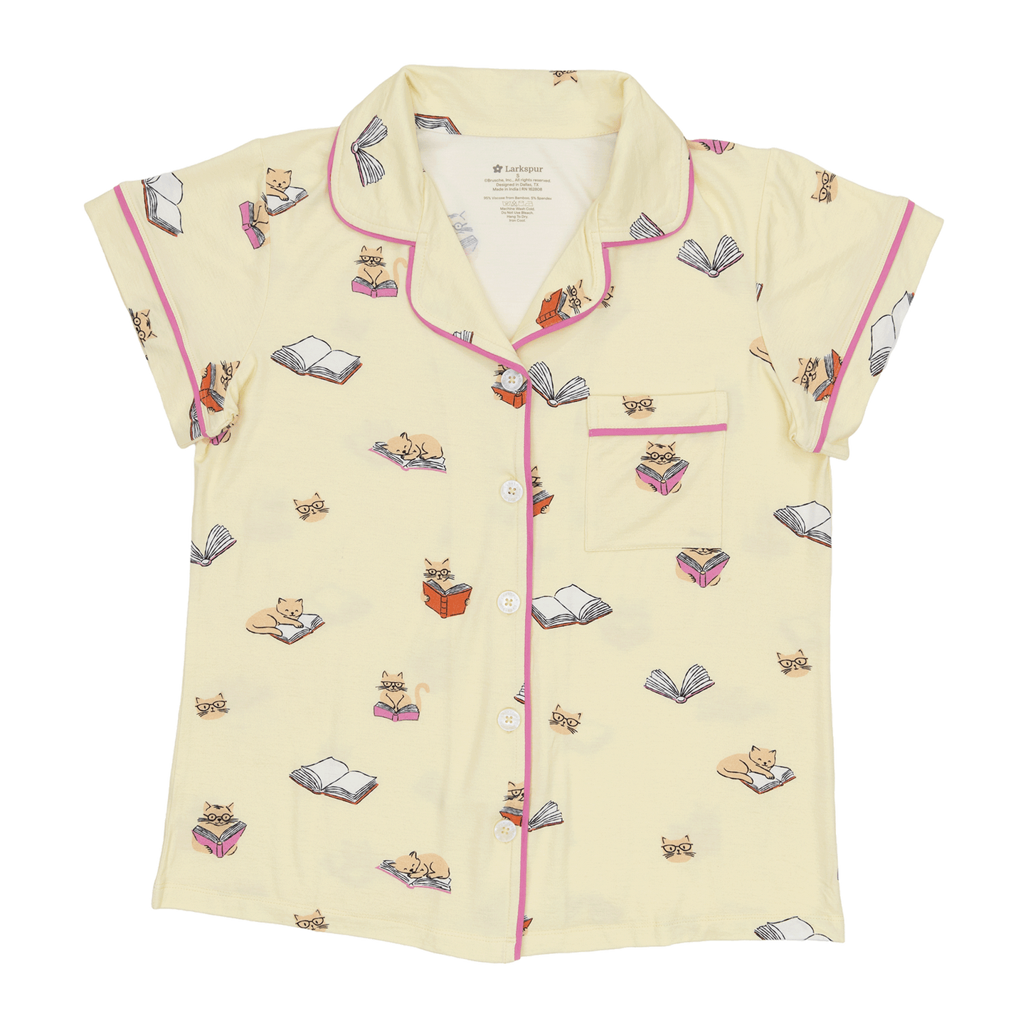 Women's Short Pajama Set in Whiskers and Words