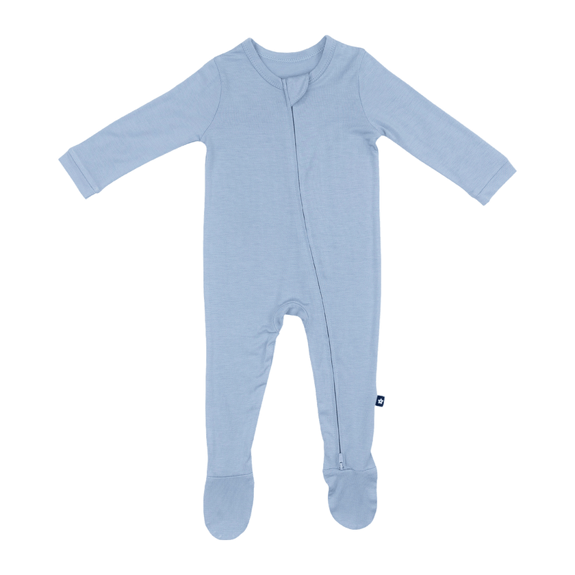 Larkspur Baby Zip Footie in Denim