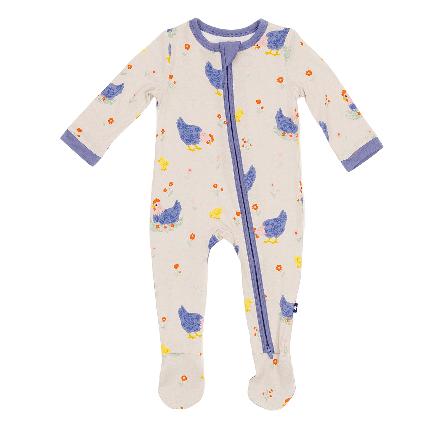 Zip Footie in Chick and Cluck