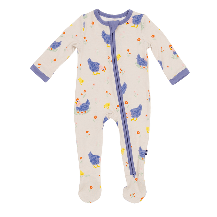 Zip Footie in Chick and Cluck