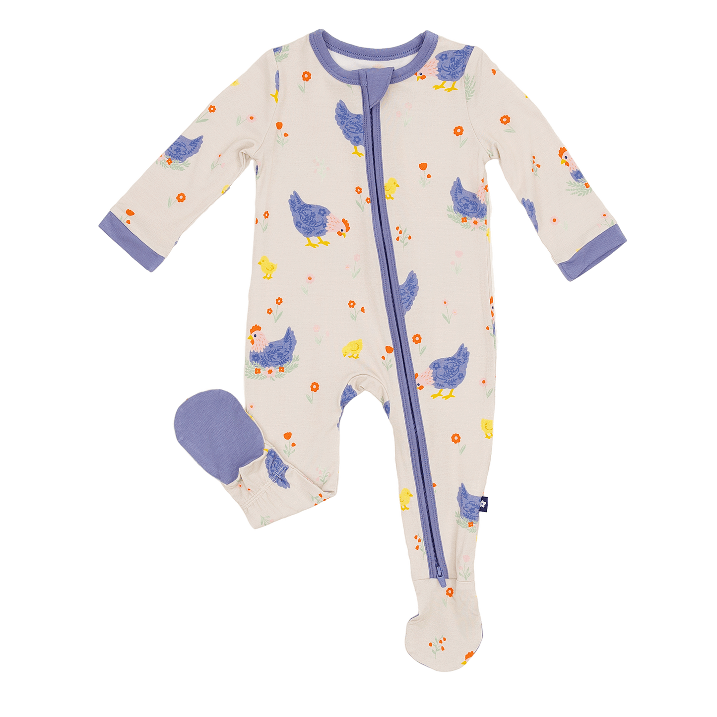 Zip Footie in Chick and Cluck