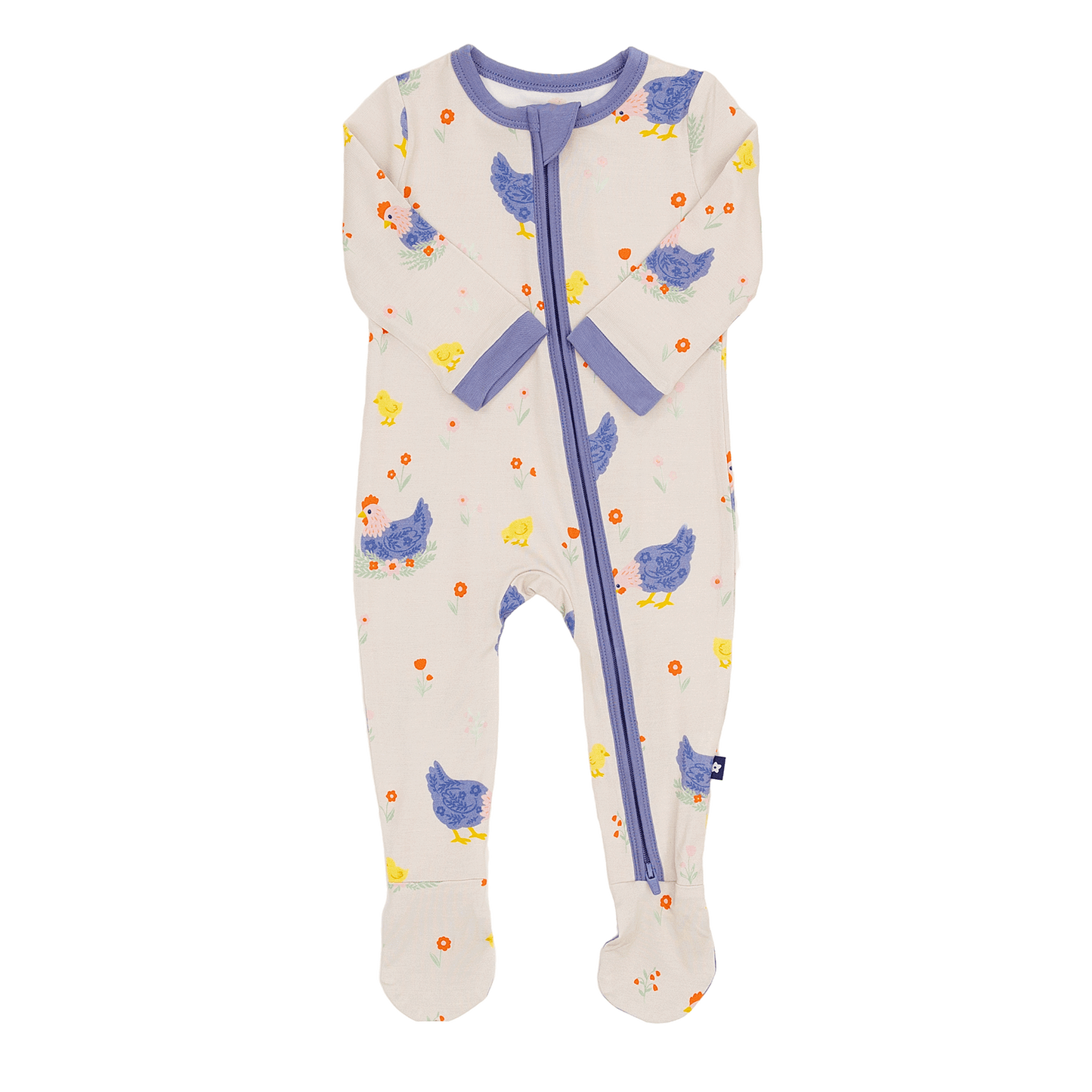 Zip Footie in Chick and Cluck