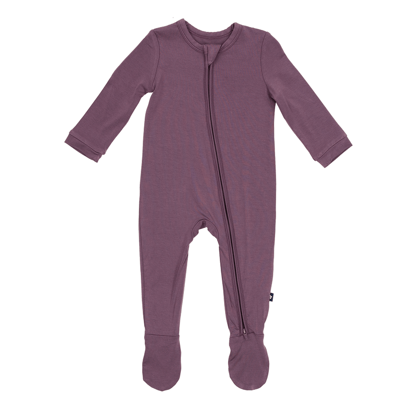 Zip Footie in Currant