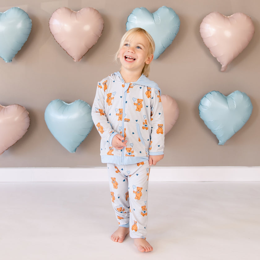 Zip Hoodie in Bluebeary