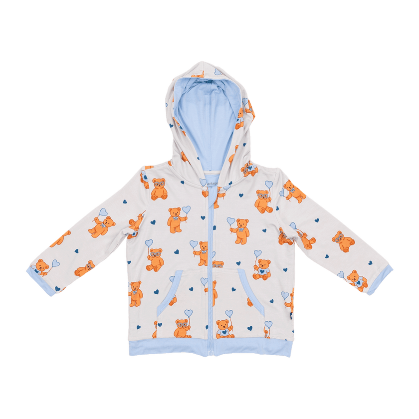 Zip Hoodie in Bluebeary