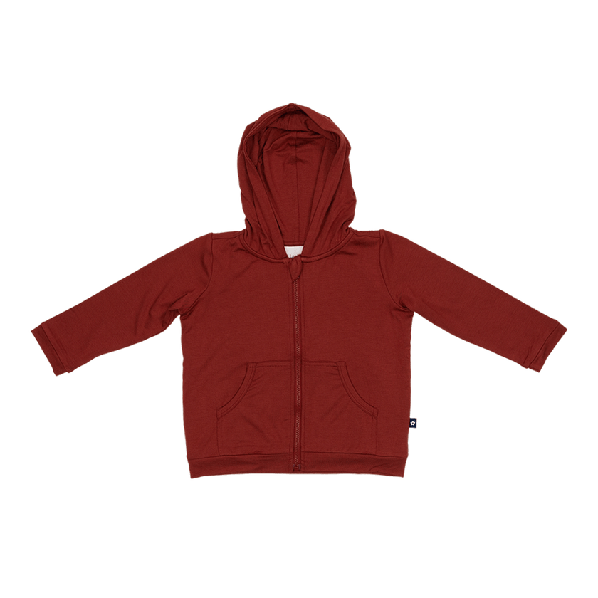 Zip Hoodie in Carriage Red