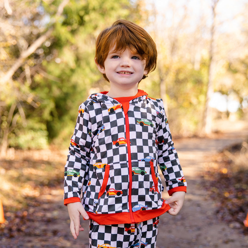 Zip Hoodie in Race Day