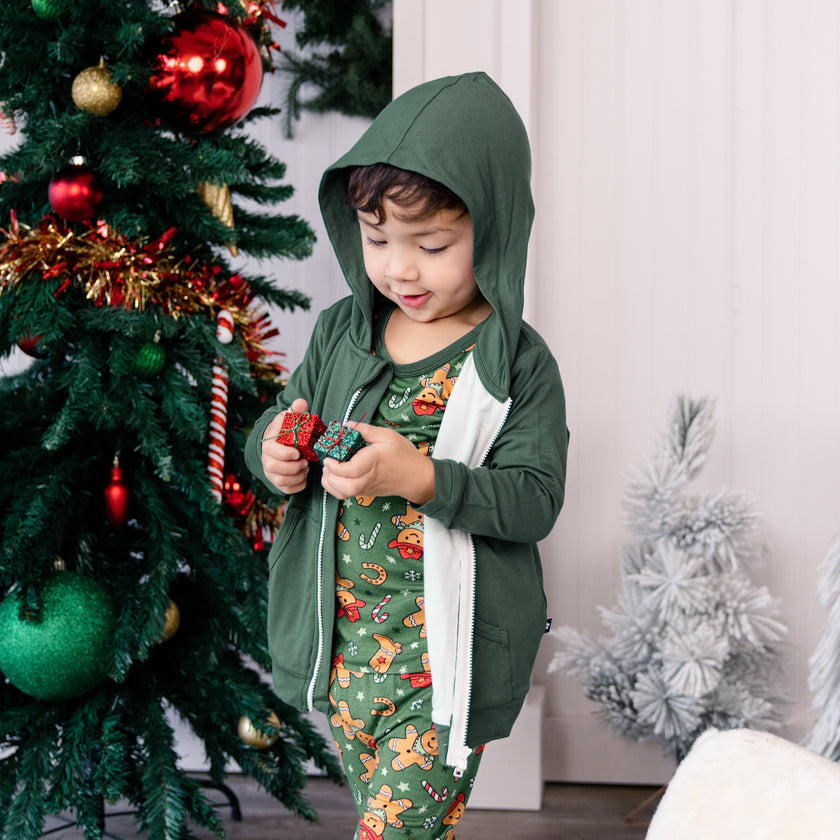 Zip Hoodie in Saddle Pine