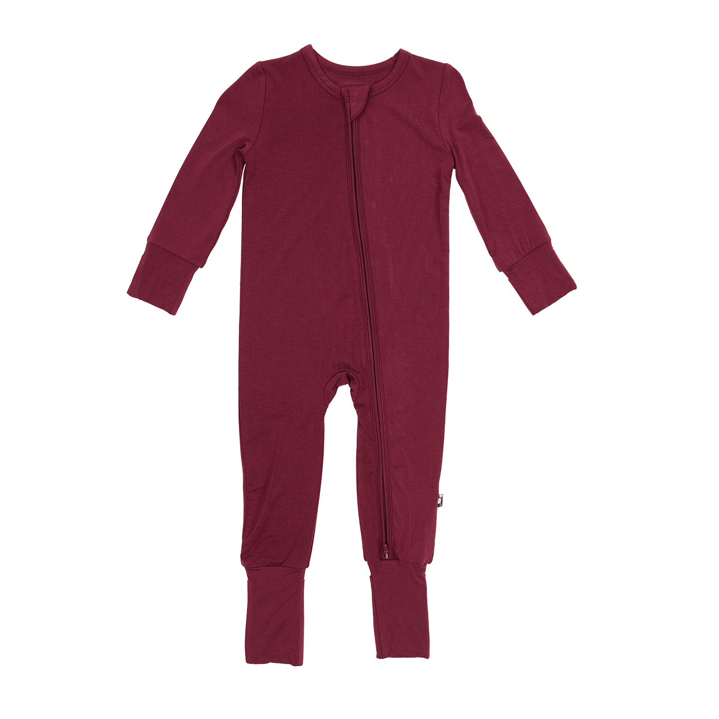 Convertible Footed Romper in Burgundy