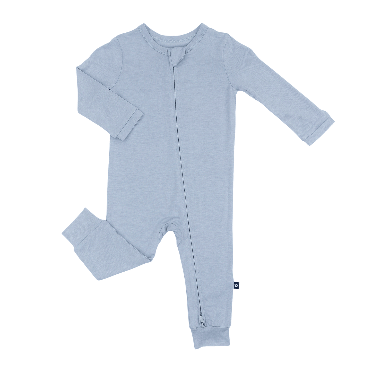 Larkspur Baby Zip Romper in Stone