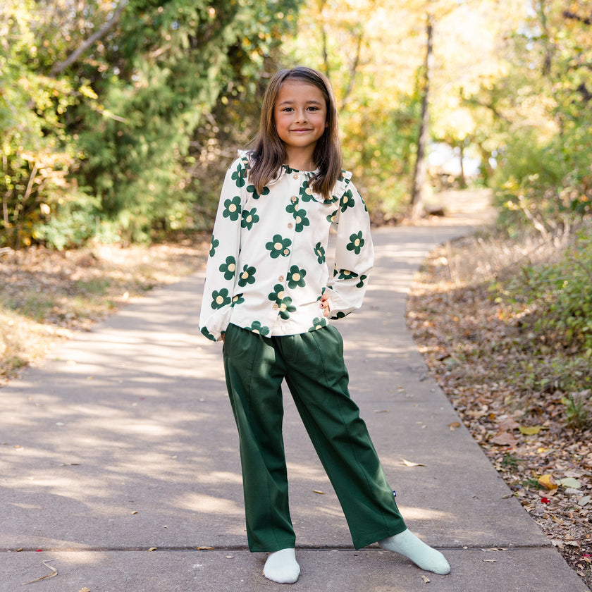 Barrel Pant in Forest Moss