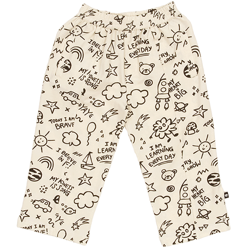 Barrel Pant in Cool Doodles