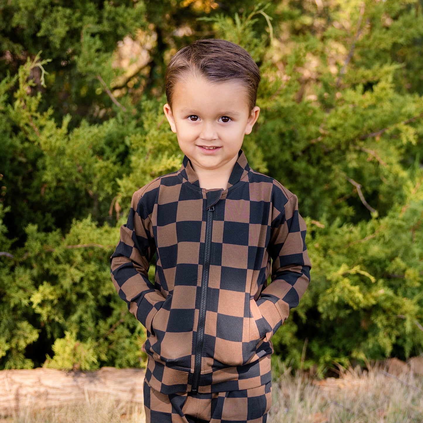 Bomber Jacket in Cocoa Check