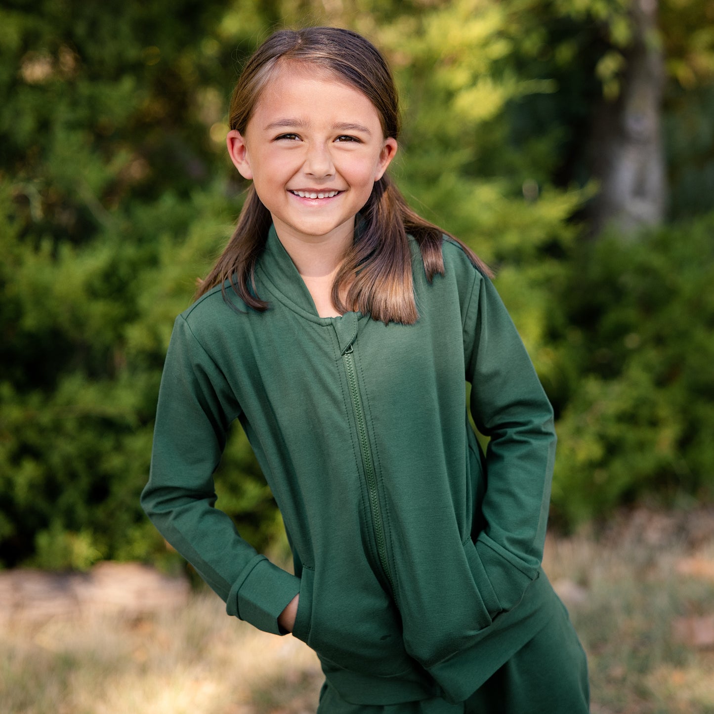 Bomber Jacket in Forest Moss