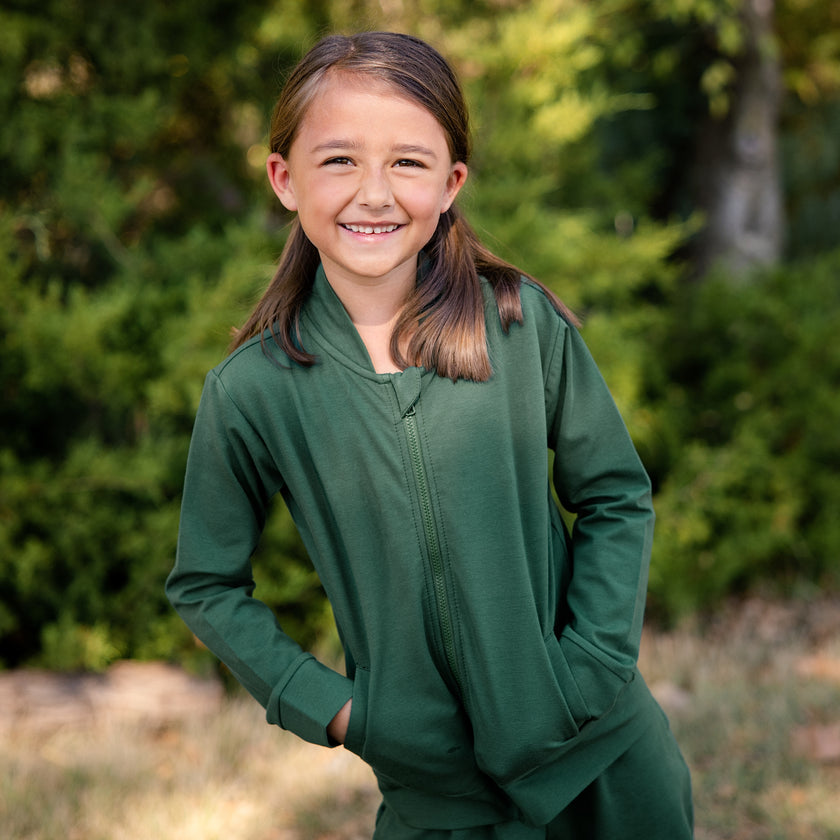 Bomber Jacket in Forest Moss