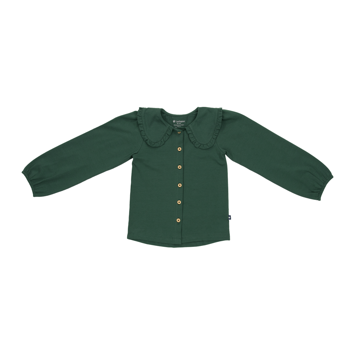 Collared Button Up Shirt in Forest Moss