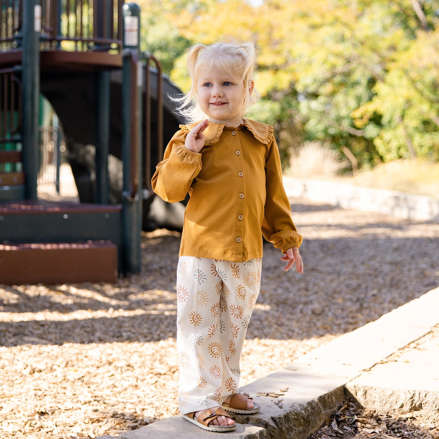 Collared Button Up Shirt in Maplewood