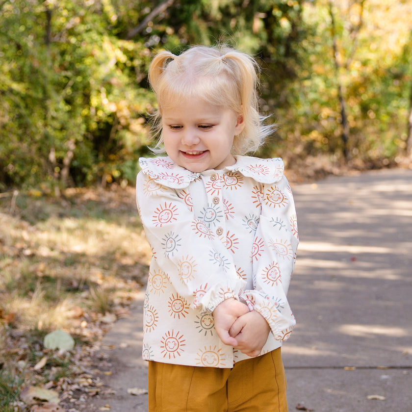 Collared Button Up Shirt in Radiate Joy