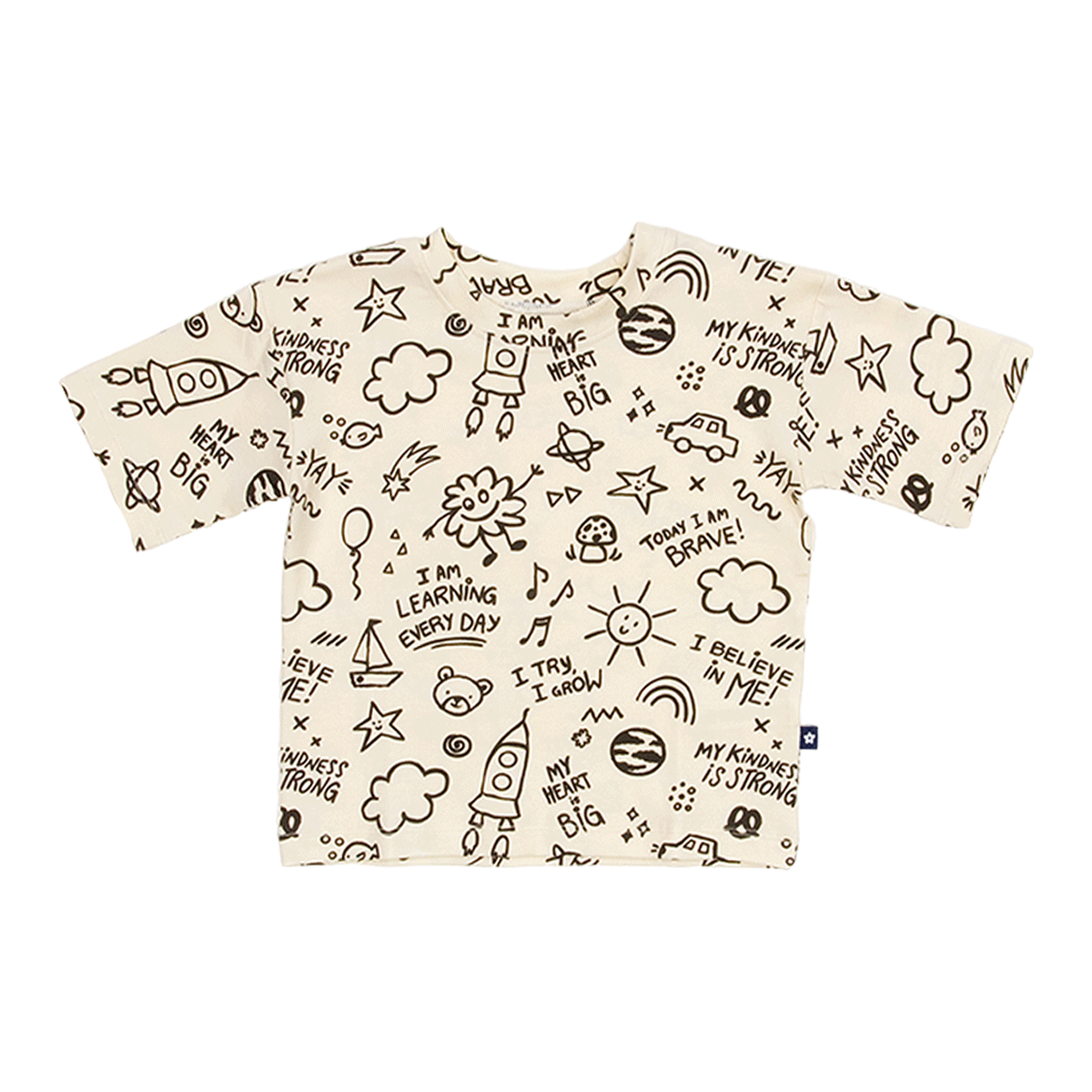 Everyday Crew Neck Tee in Cool Doodles