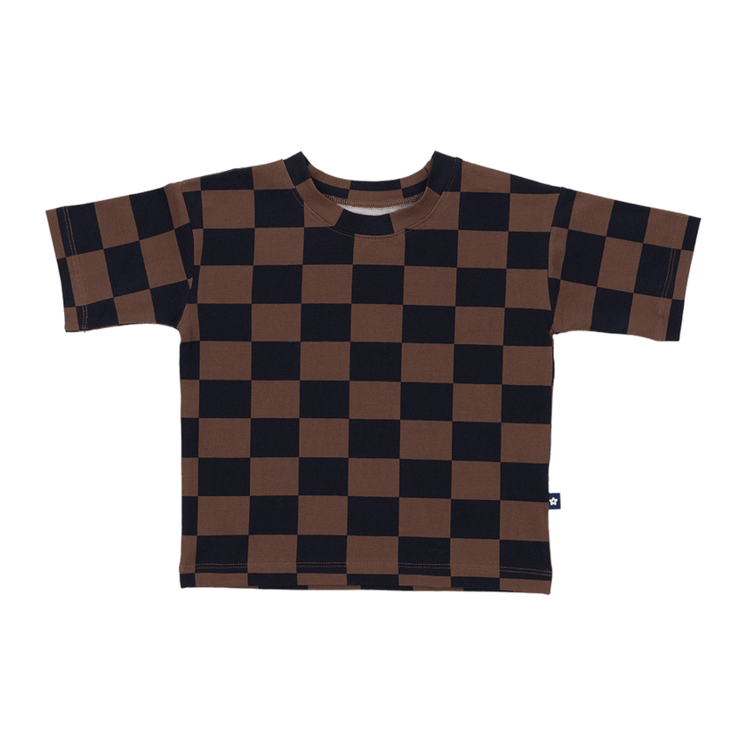 Everyday Crew Neck Tee in Cocoa Check