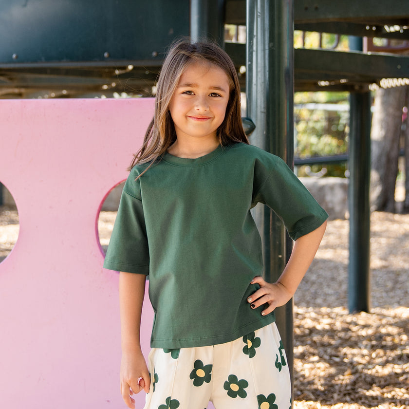 Everyday Crew Neck Tee in Forest Moss