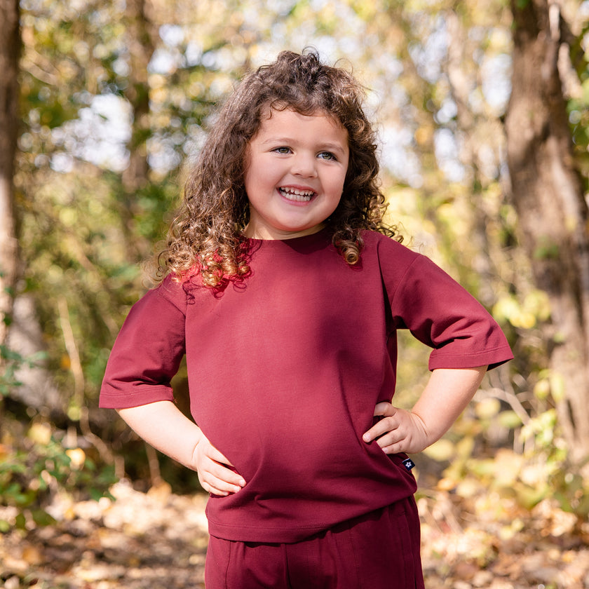 Everyday Crew Neck Tee in Plum Wine