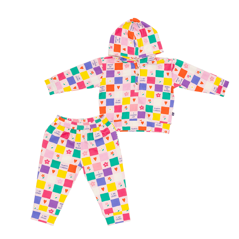 Hooded Sweat Set in Positive Badges