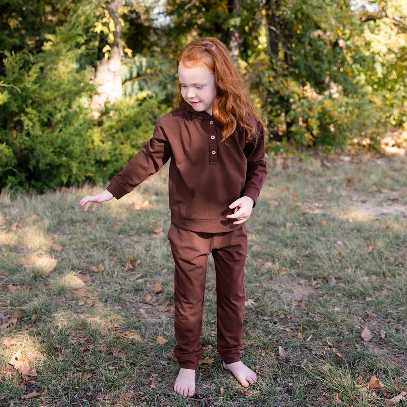 Hooded Sweat Set in Truffle