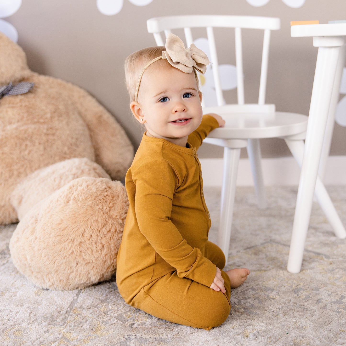 Long Sleeve Henley Romper in Maplewood