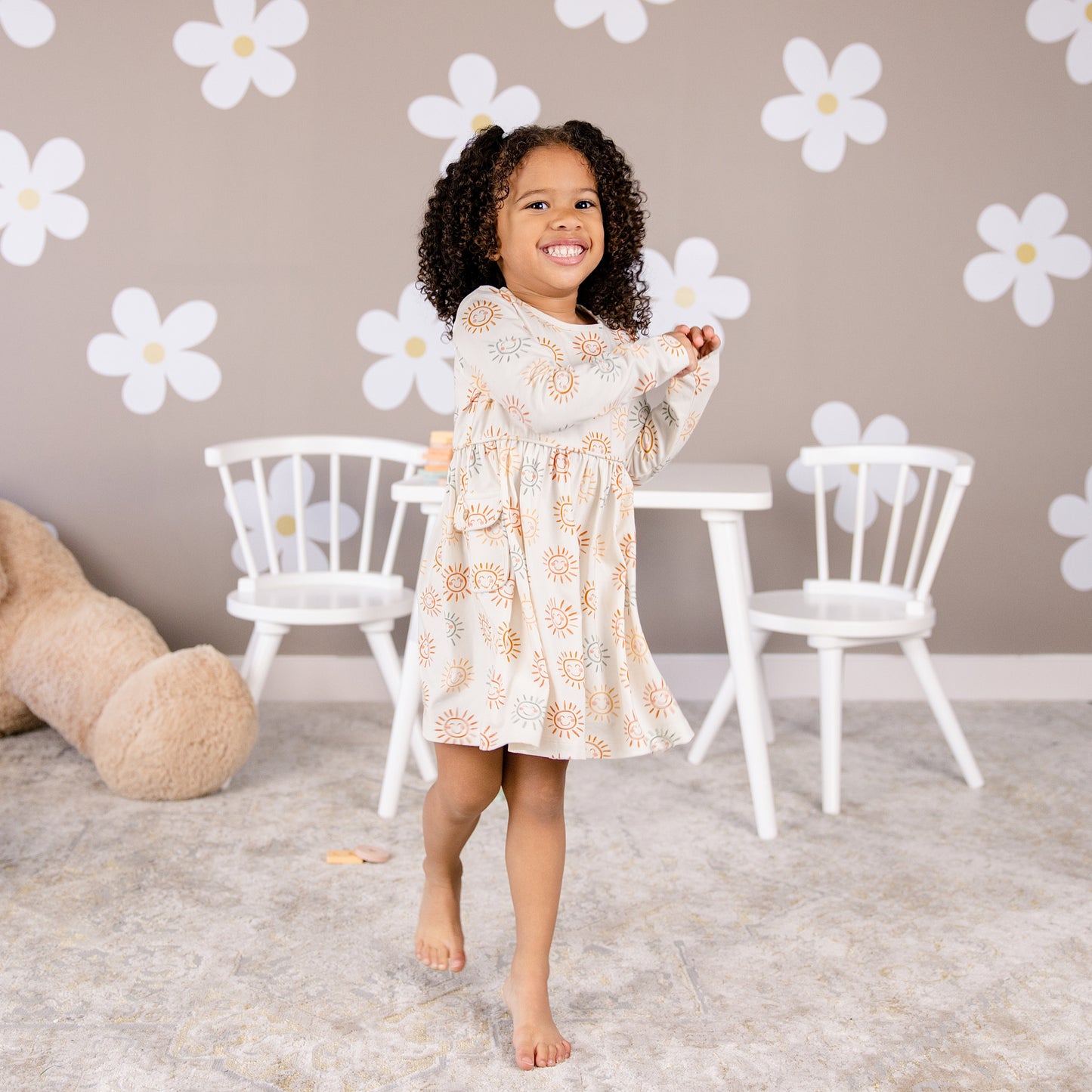 Long sleeve Skater Dress with Pockets in Radiate Joy