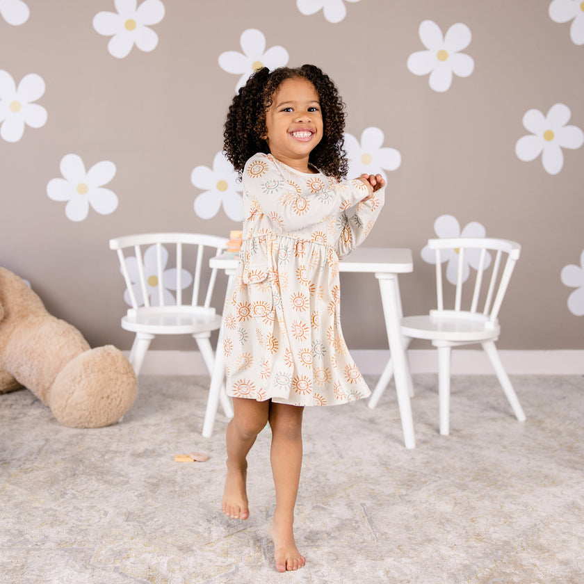 Long sleeve Skater Dress with Pockets in Radiate Joy