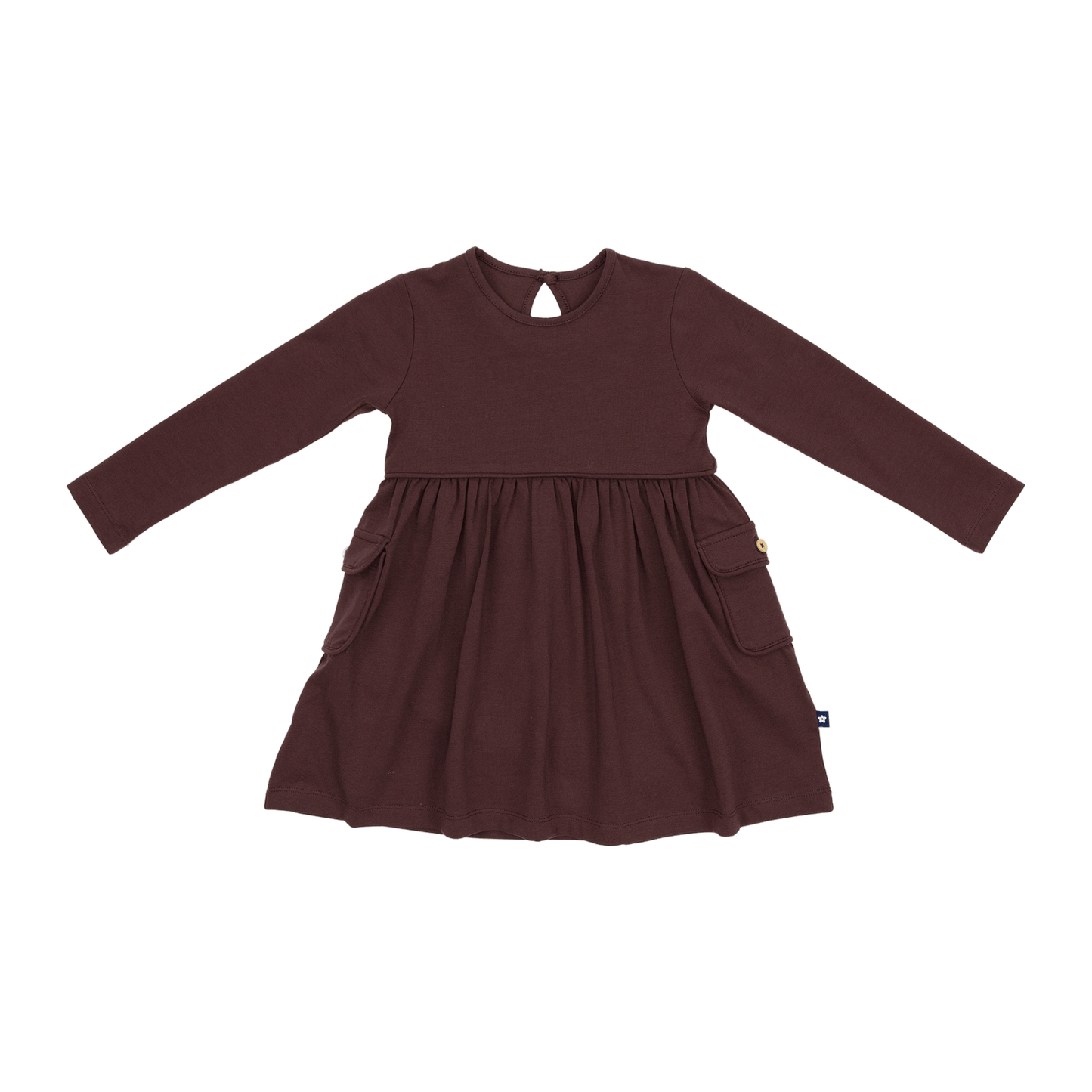 Long sleeve Skater Dress with Pockets in Truffle