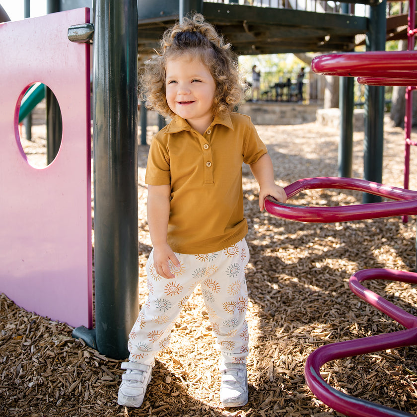 Toddler Short Sleeve Polo in Maplewood