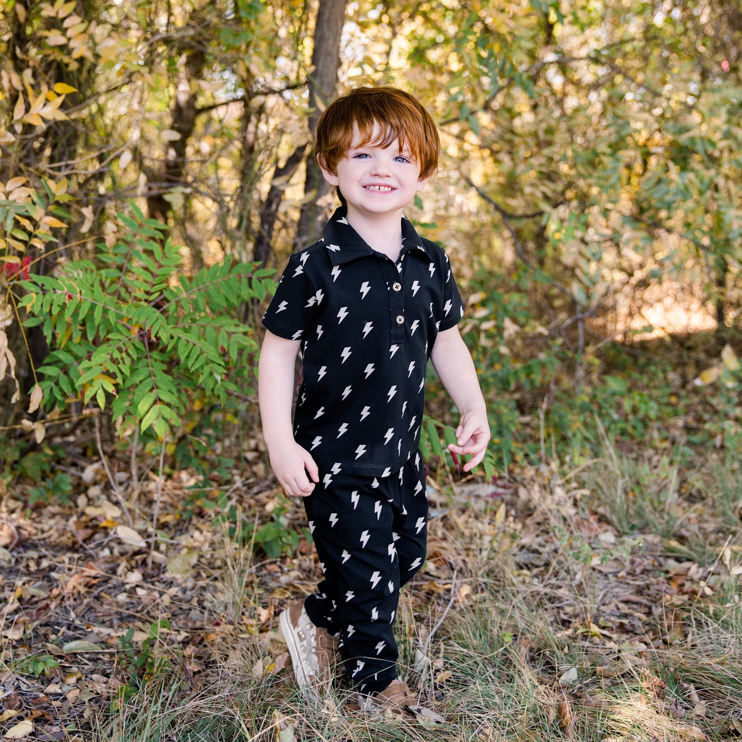 Toddler Short Sleeve Polo in Power Pop