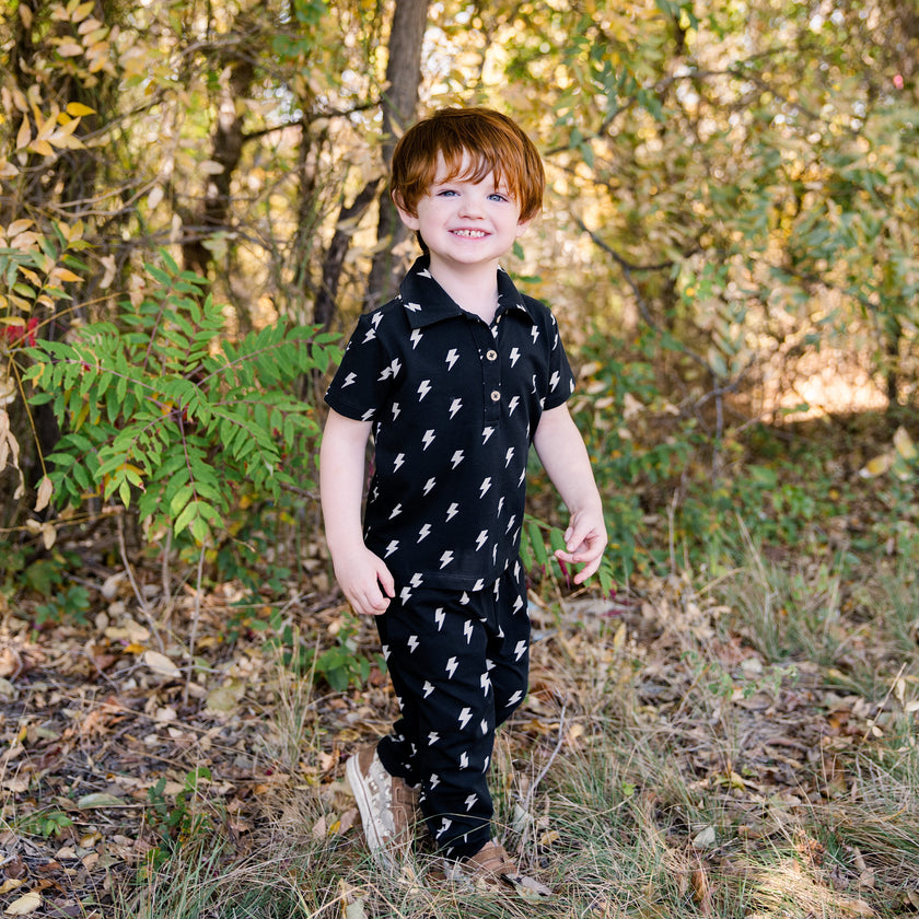 Toddler Short Sleeve Polo in Power Pop