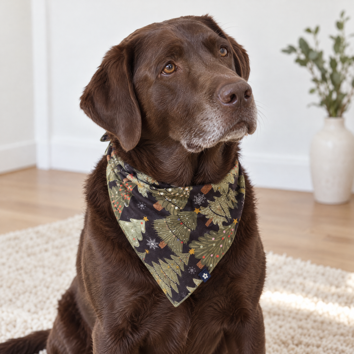 Pet Bandana in Festive Trees