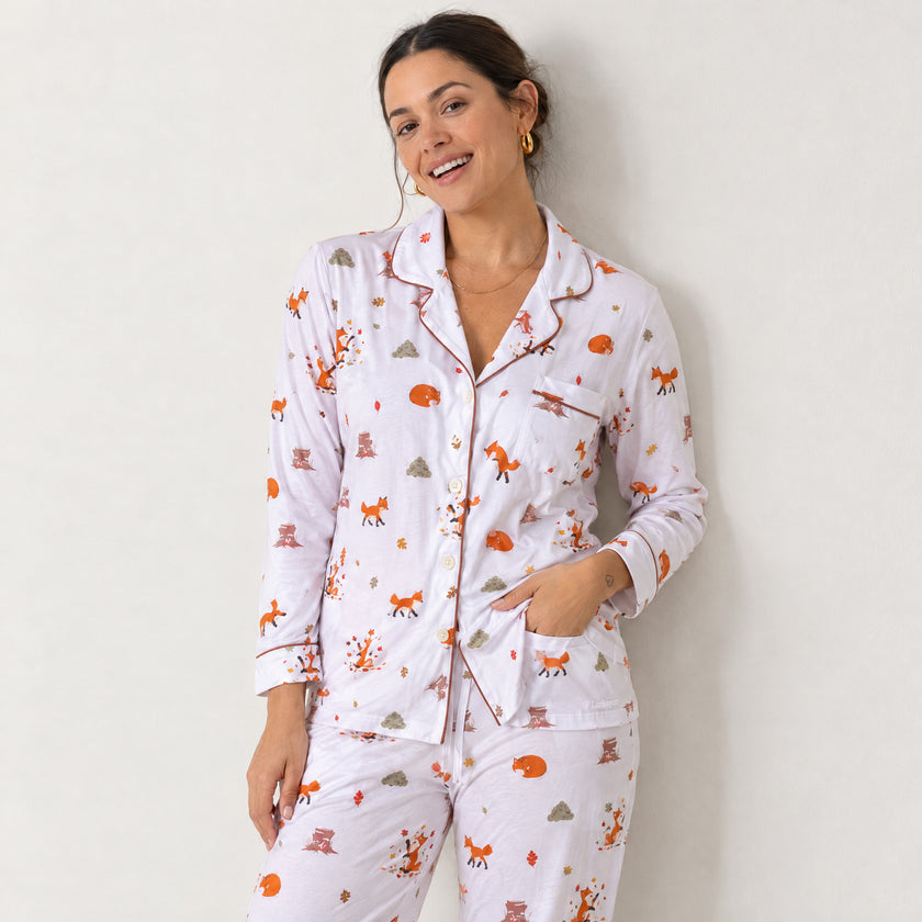 Women's Long Sleeve Pajamas in Fox Playtime