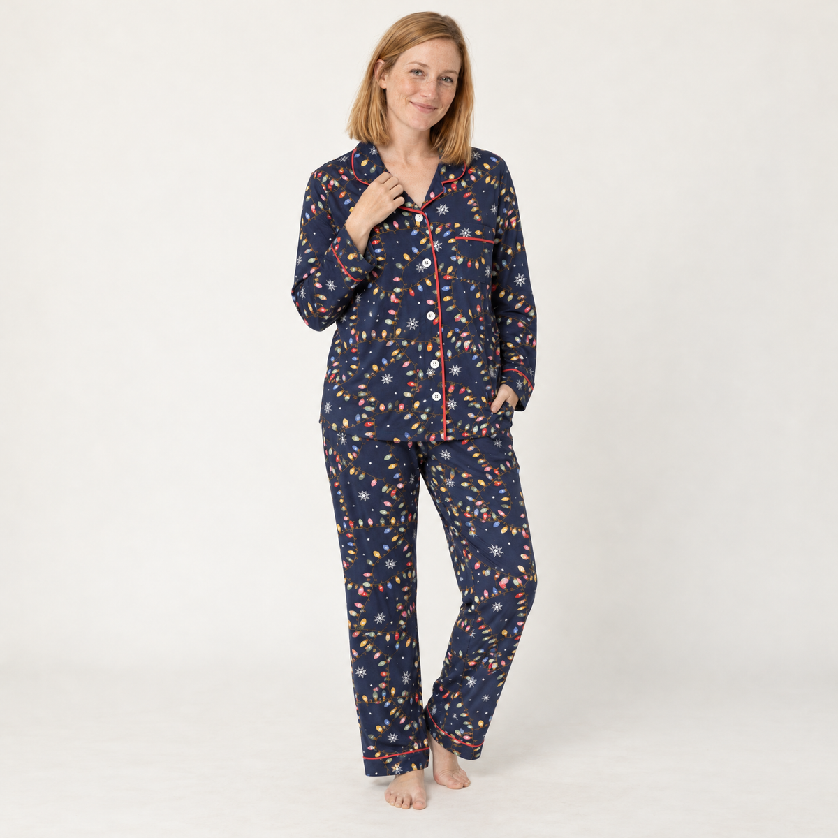 Women's Long Sleeve Pajamas in Twinkle Night