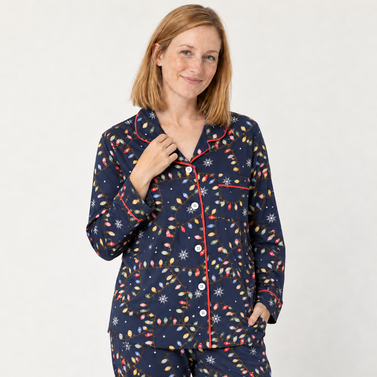 Women's Long Sleeve Pajamas in Twinkle Night