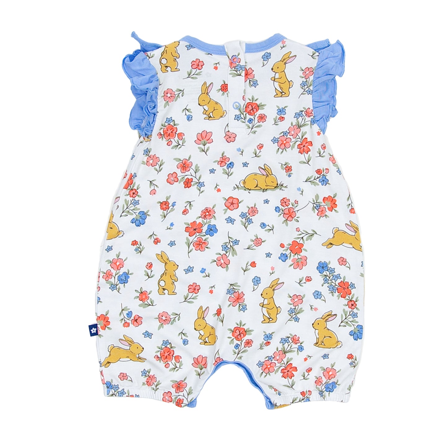 Ruffle Shorty Romper in Summer Bloom Bunny