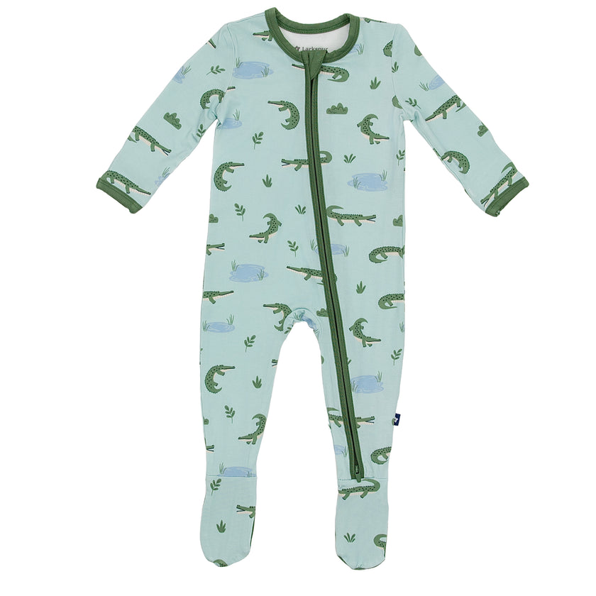 Zipper Footie in Croc and Roll